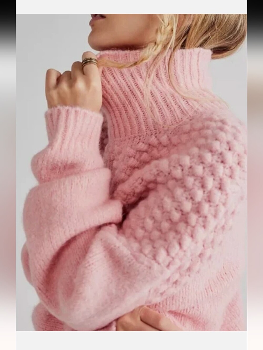 Free People Bradley bubblegum pink pullover sweater, Size M